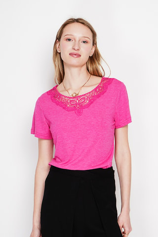 Camiseta de lino - Fucsia
