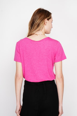 Camiseta de lino - Fucsia