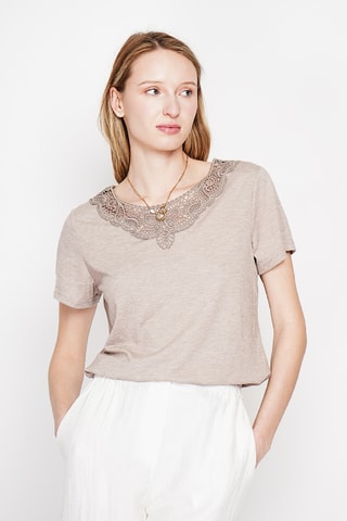 Camiseta de lino - Beige