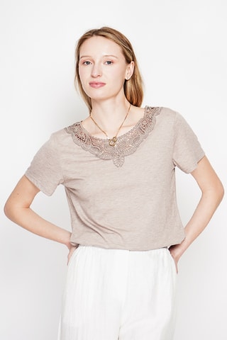 Camiseta de lino - Beige