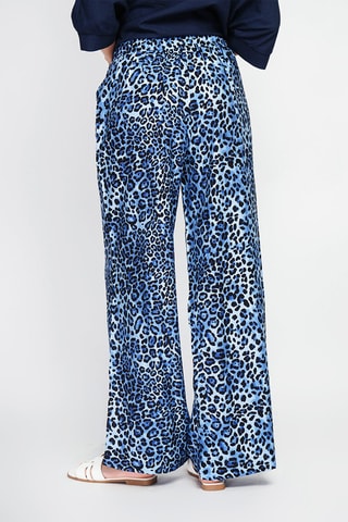 Pantalón de lino de tiro alto - Blanco y negro
