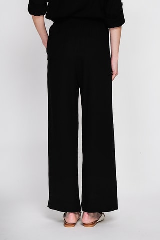 Pantalón ancho de lino - Negro
