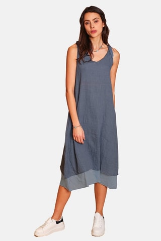 Vestido de lino - Azul marino