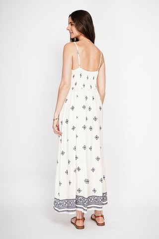 Vestido largo de lino - Blanco