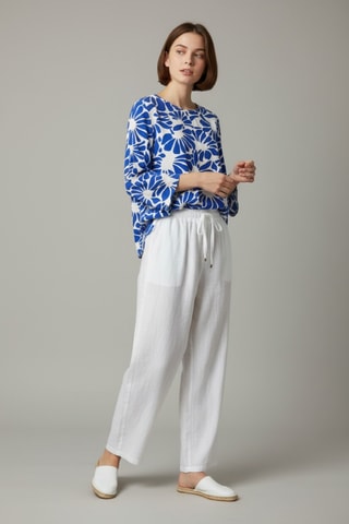 Top en lin - Bleu