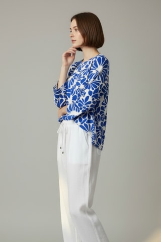 Top en lin - Bleu