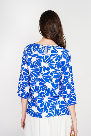 Top en lin - Bleu