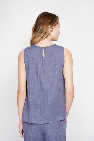 Top en lin - Bleu