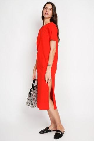 Vestido largo de lino - Rojo