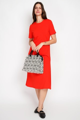 Vestido largo de lino - Rojo