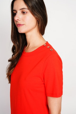 Vestido largo de lino - Rojo
