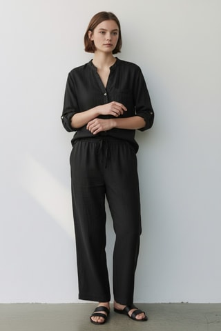 Chemisier en lin - Noir