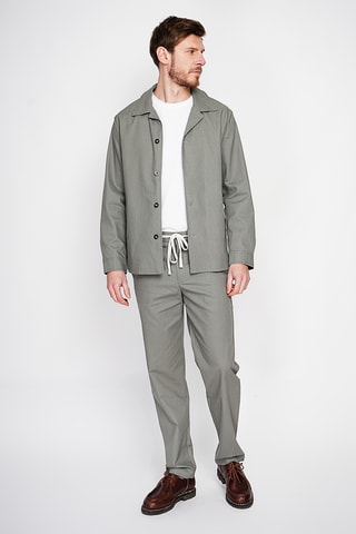 Pantalón recto de lino - Caqui