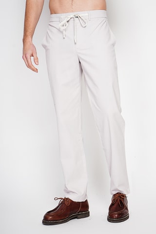 Pantalón recto de lino - Beige