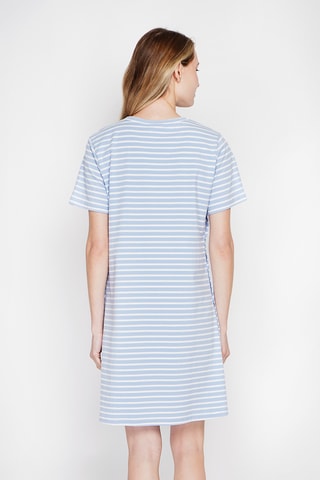 Vestido recto de lino - Azul