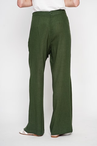 Pantalón cruzado de lino - Caqui