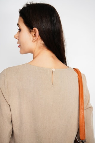 Top y pantalón de lino - Camel