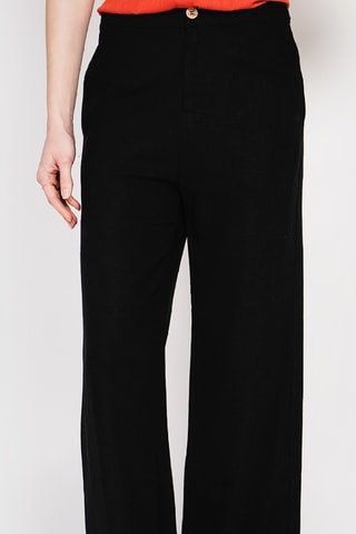 Pantalón ancho de lino - Negro