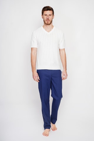 Camiseta de algodón orgánico y lino - Blanco