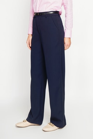 Pantalon droit taille haute - Bleu marine