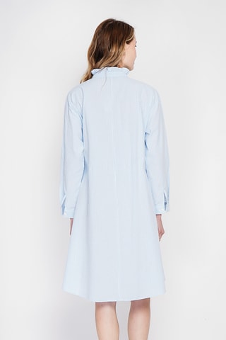 Vestido trapecio de lino - Celeste