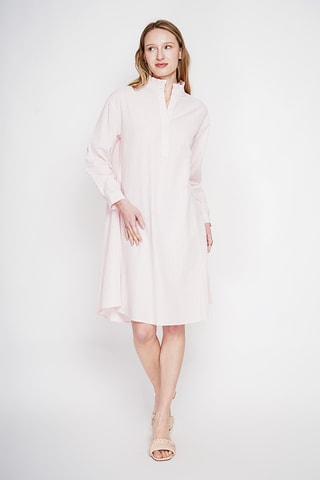 Vestido trapecio de lino - Rosa claro
