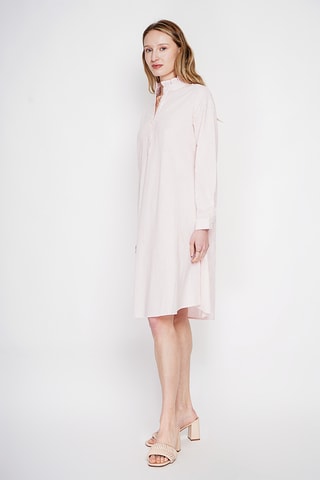 Vestido trapecio de lino - Rosa claro