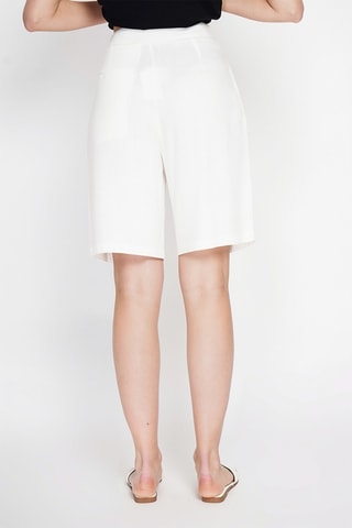 Bermudas de lino de tiro alto - Blanco