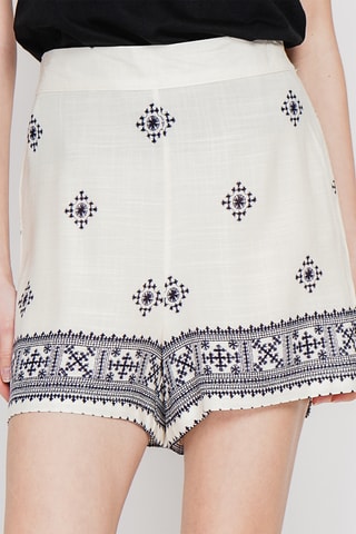 Short de lino - Blanco