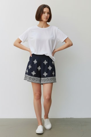 Short de lino - Azul marino