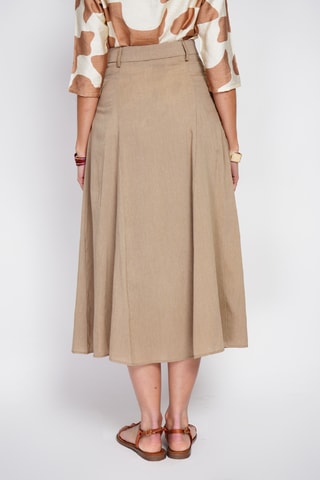 Falda larga de lino - Camel