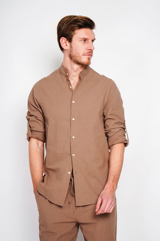 Camisa de lino - Marrón
