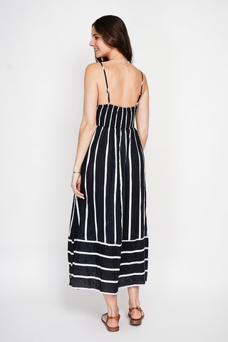 Vestido largo de lino - Negro