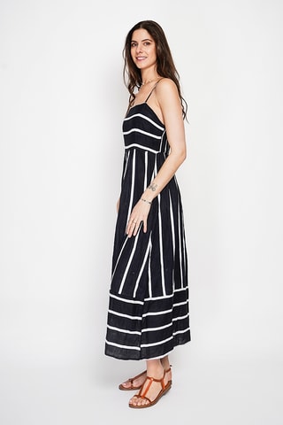 Vestido largo de lino - Negro