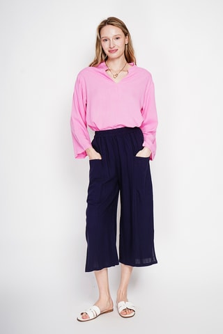 Blouse en lin - Fuchsia