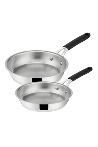 2 Roestvrijstalen Frituurpannen Tempra - 24 cm en 28 cm