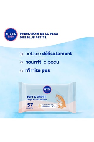 Toallitas para bebé Soft & Cream - 57 toallitas