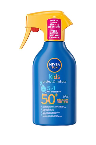 Crema en spray con protección solar Nivea Sun SPF 50+ - Apto para peques con piel sensible - 250 ml