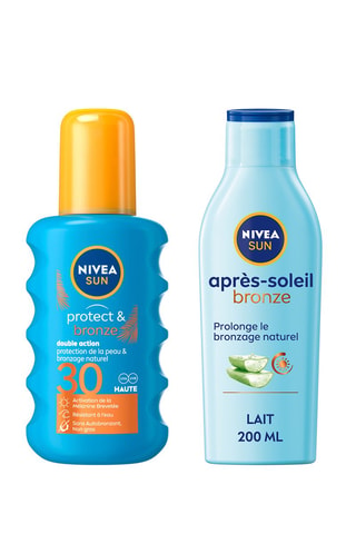 Spray solaire activateur de bronzage Protect & Bronze SPF30 et lait après-soleil prolongateur de bronzage - 200 ml