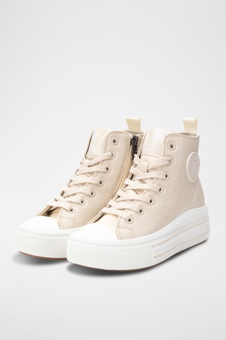 Hoge Platform Sneakers - Beige