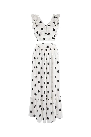 Crop top et jupe de plage taille haute - Blanc