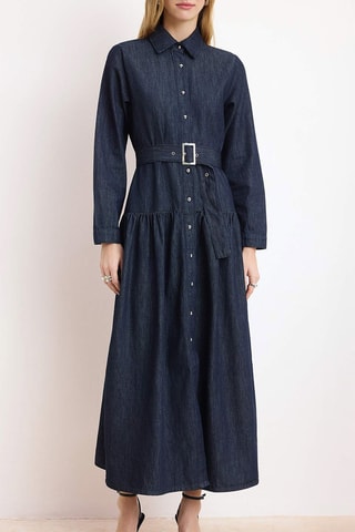 Robe chemise en jean - Bleu