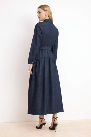 Robe chemise en jean - Bleu