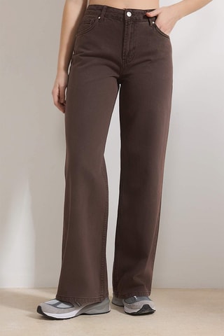 Jean wide legs - Marron