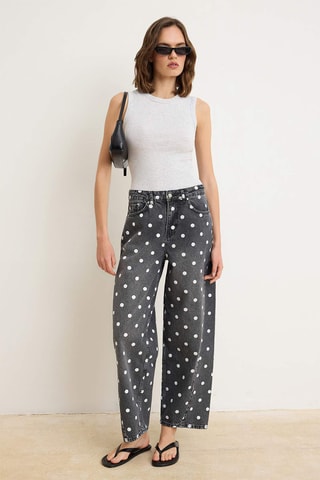 Jean baggy taille haute - Anthracite