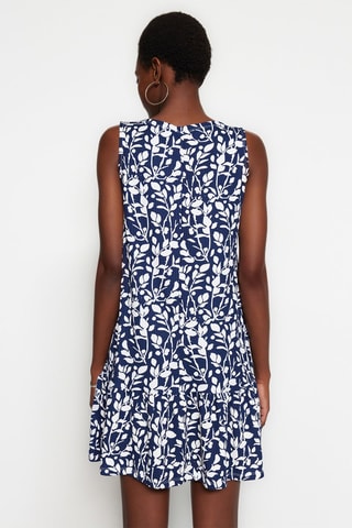 Robe droite - Bleu et blanc