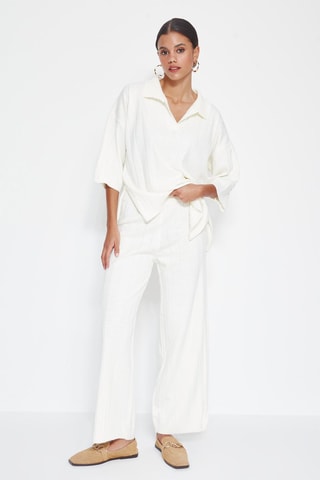 Blouse et pantalon wide legs - Écru