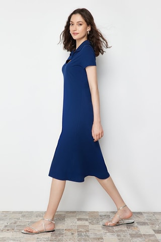 Robe midi - Bleu
