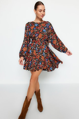 Robe patineuse - Noir et marron