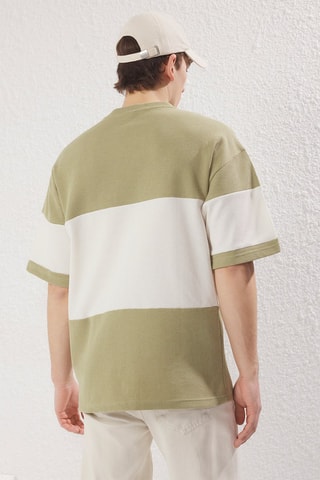 T-shirt oversize - Blanc et vert